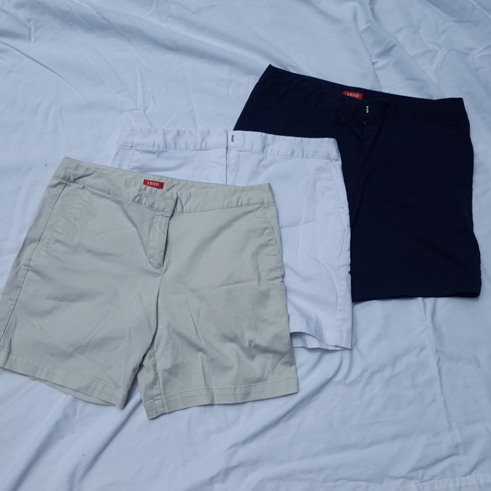 Delisting soon!  Lot of 3 Izod golf shorts
